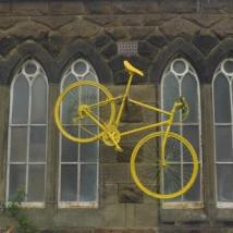 Yellow painted bicycles in Yorkshire - sminteriors