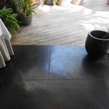Charcoal polished concrete floor. 20 Degrees Sud
