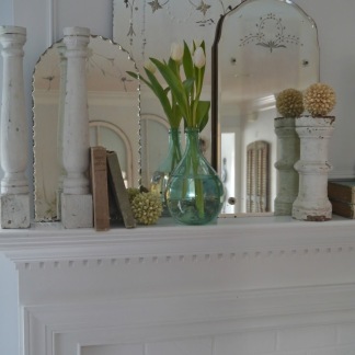 Small Group of mirrors decorate a mantle